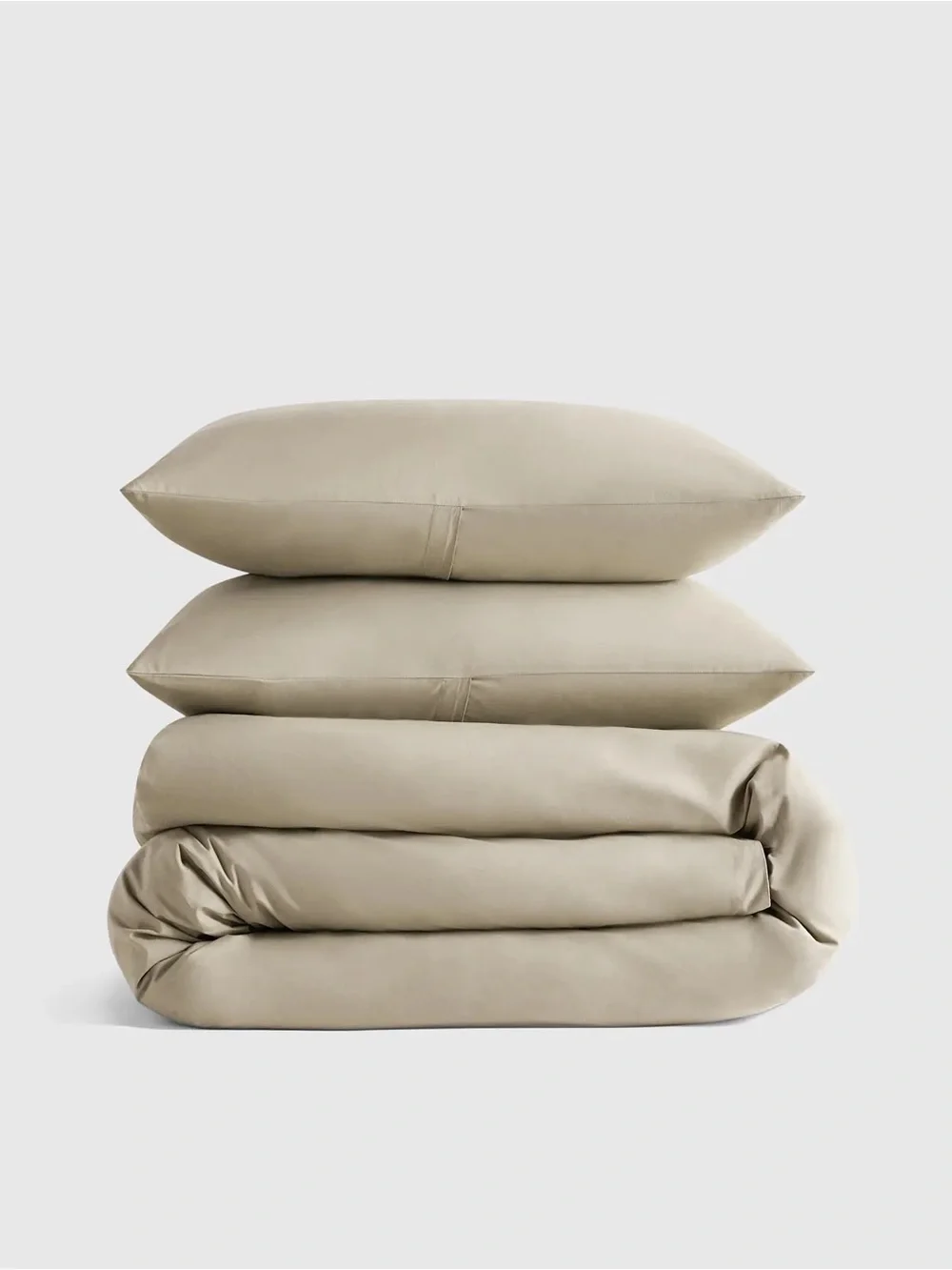 Quince Organic Crisp Percale Duvet Cover Set Full Queen Toffee NWOT 3pc